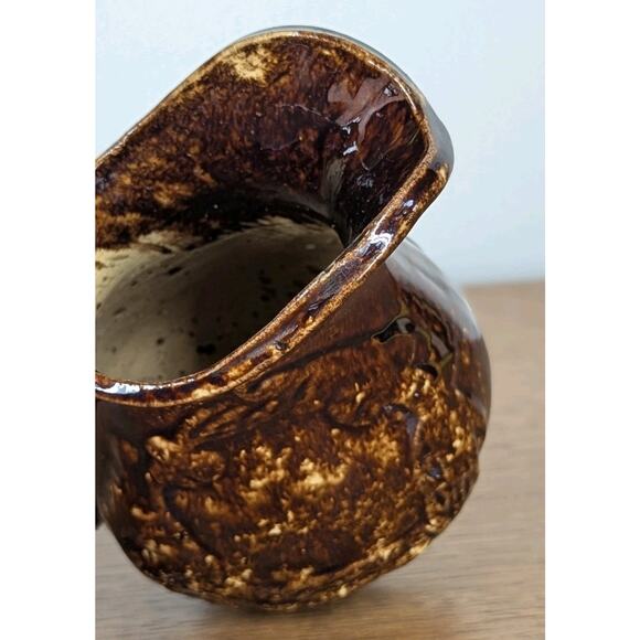 Vintage Bennington Rockingham Yellowware Spongeware Stoneware Pottery Pitcher - Picture 8 of 12